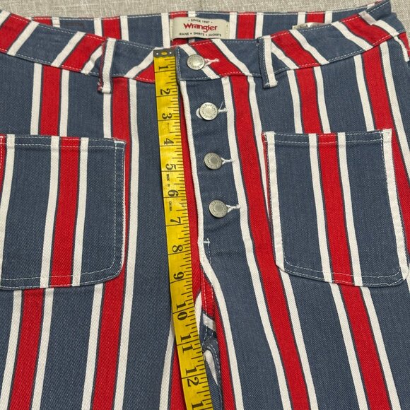 Wrangler Red White and Blue High Rise, Flare, Button Fly Denim Jeans - Picture 12 of 14